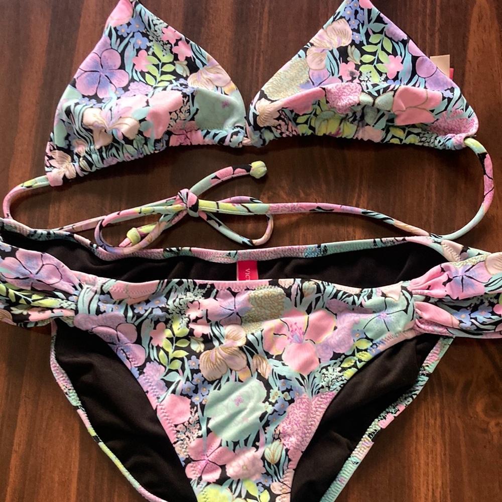 Vintage Victoria Secret Vintage Neon 90s Vibes Tropical 2 Piece Bikini Set - Picture 1 of 6